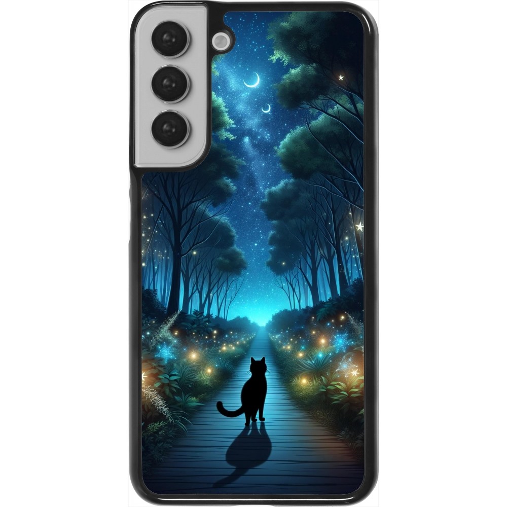 Samsung Galaxy S22+ Case Hülle - Schwarze Katze Spaziergang