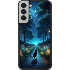 Samsung Galaxy S22+ Case Hülle - Schwarze Katze Spaziergang