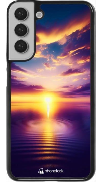 Coque Samsung Galaxy S22+ - Coucher soleil jaune violet