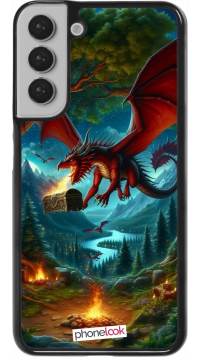 Coque Samsung Galaxy S22+ - Dragon Volant Forêt Trésor
