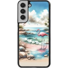 Samsung Galaxy S22+ Case Hülle - Flamingo Aquarell