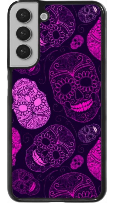 Coque Samsung Galaxy S22+ - Halloween 2023 pink skulls