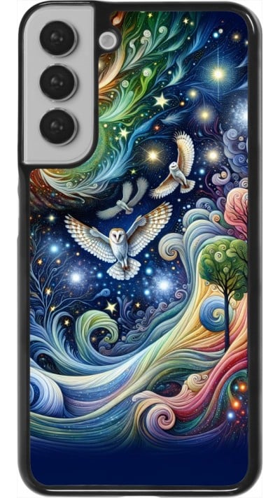 Coque Samsung Galaxy S22+ - hibou volant floral
