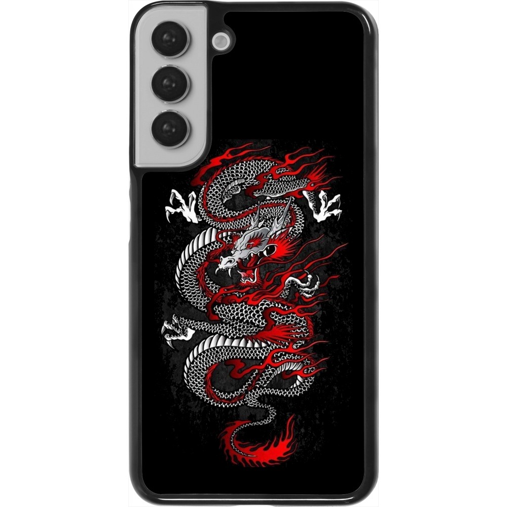 Samsung Galaxy S22+ Case Hülle - Japanese style Dragon Tattoo Red Black
