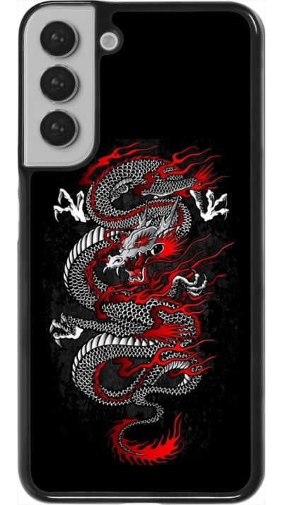Coque Samsung Galaxy S22+ - Japanese style Dragon Tattoo Red Black