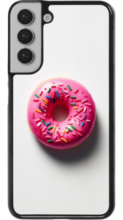 Coque Samsung Galaxy S22+ - Weißer Hintergrund, pinker Donut