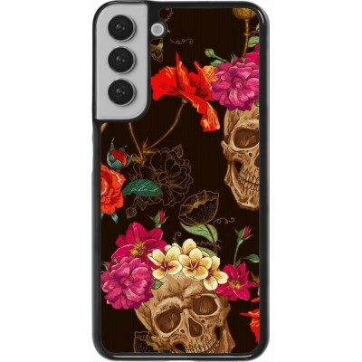 Hülle Samsung Galaxy S22+ - Skulls and flowers