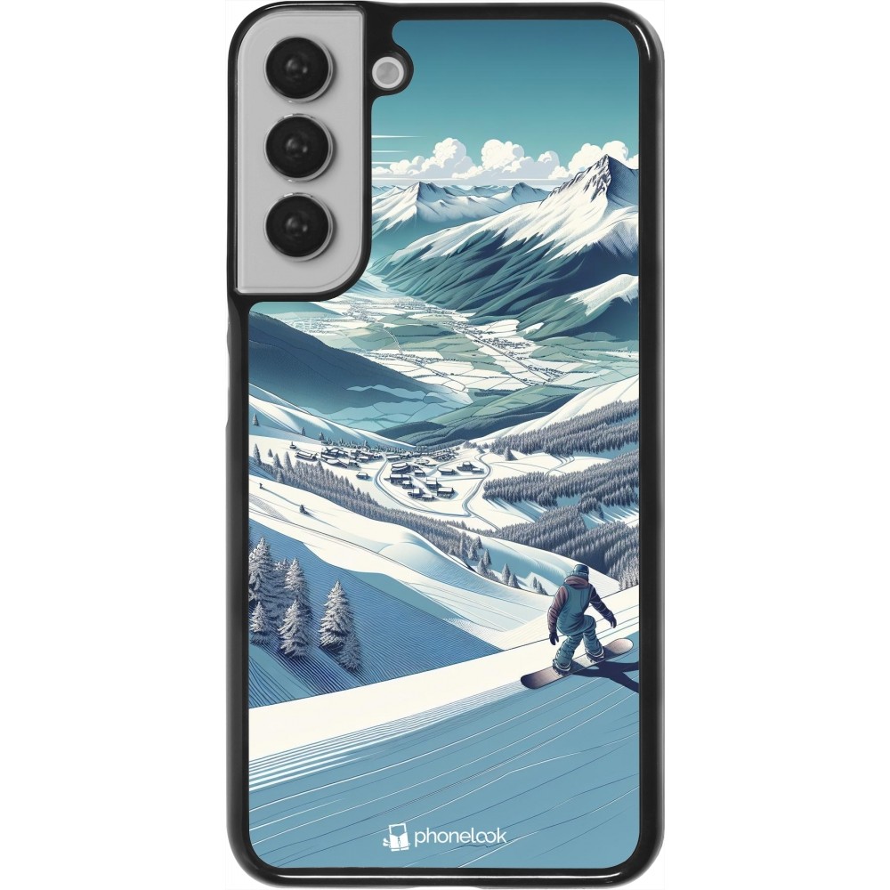 Coque Samsung Galaxy S22+ - Snowboarder Montagne