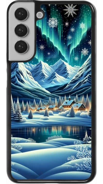 Coque Samsung Galaxy S22+ - Snowy Mountain Village Lake night