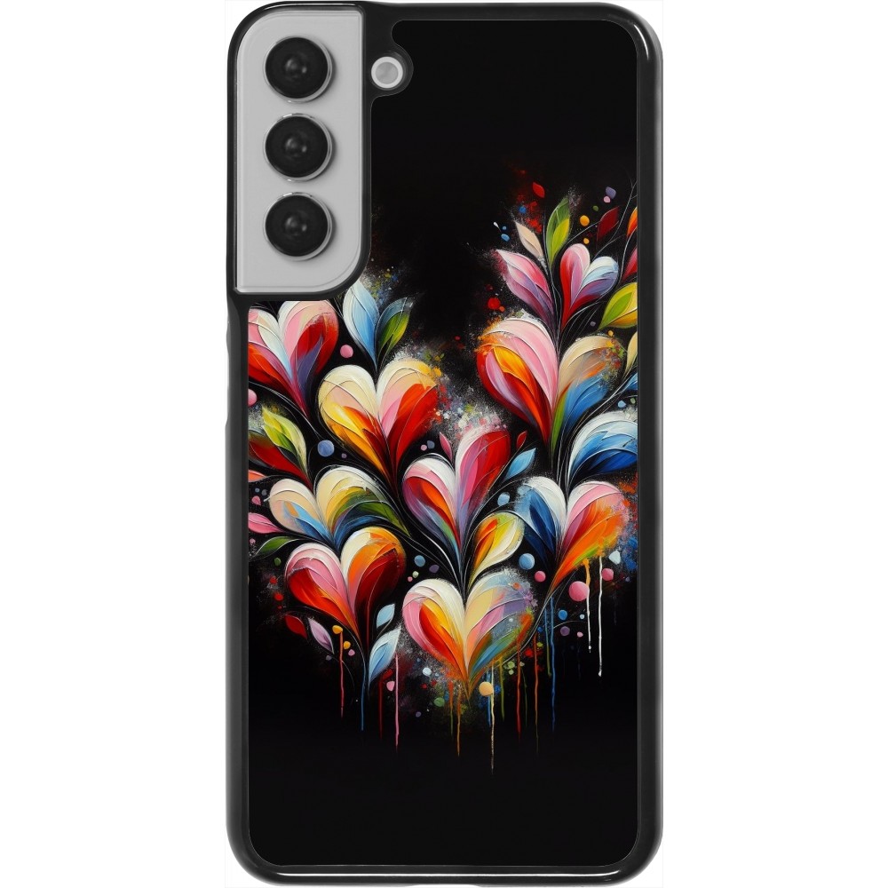 Samsung Galaxy S22+ Case Hülle - Valentin 2024 Schwarzes Herz Abstrakt