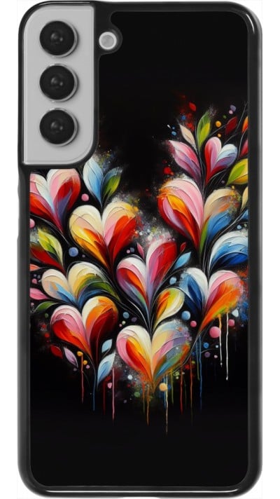 Coque Samsung Galaxy S22+ - Valentine 2024 Coeur Noir Abstrait