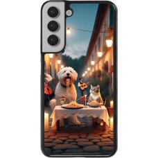 Samsung Galaxy S22+ Case Hülle - Valentin 2024 Hund & Katze Kerzenlicht