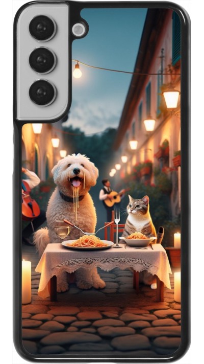 Samsung Galaxy S22+ Case Hülle - Valentin 2024 Hund & Katze Kerzenlicht