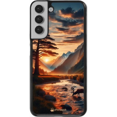 Coque Samsung Galaxy S22+ - Valley Sunset Deer Tree