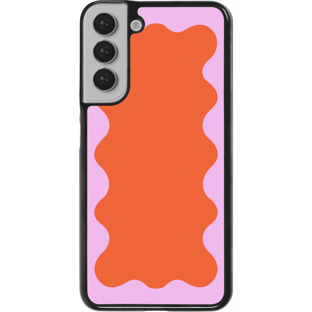 Coque Samsung Galaxy S22+ - Wavy Rectangle Orange Pink