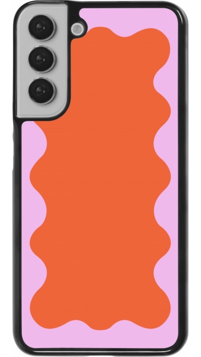 Samsung Galaxy S22+ Case Hülle - Wavy Rectangle Orange Pink