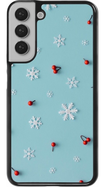 Coque Samsung Galaxy S22+ - Christmas 22 snow and holly