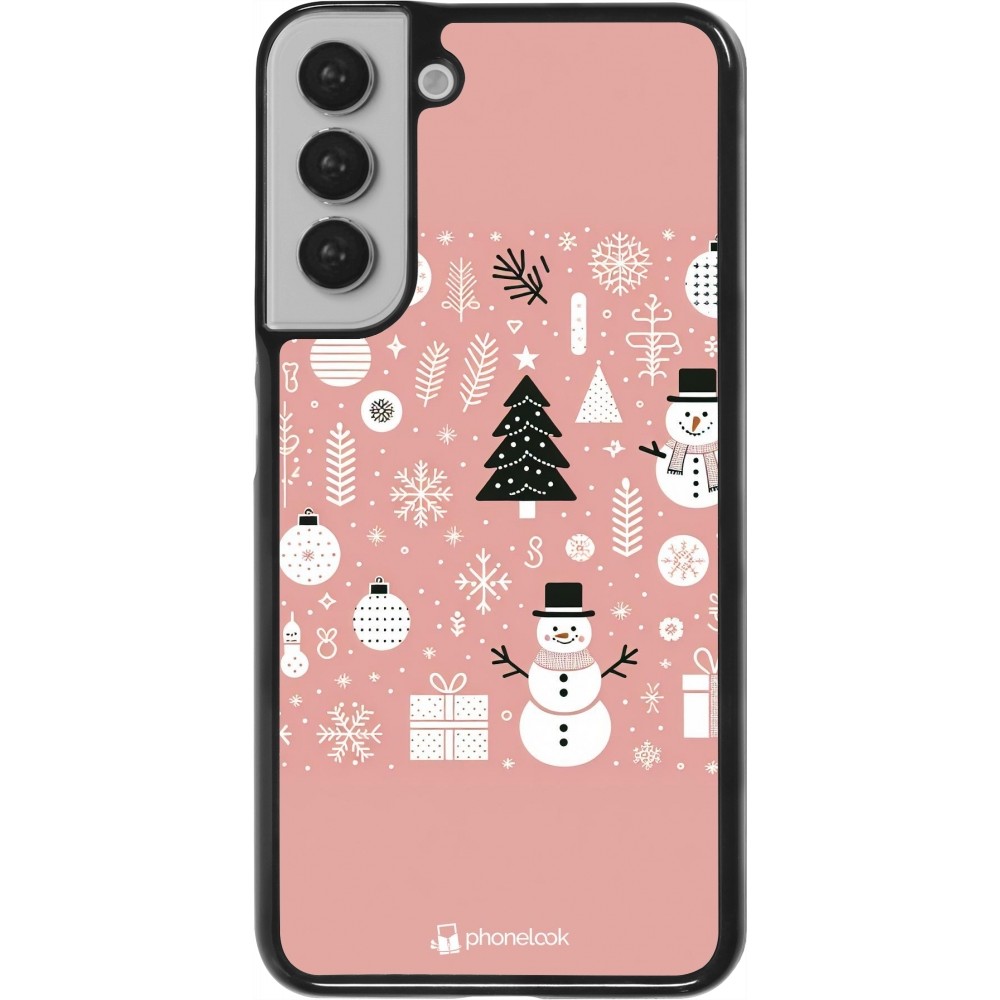 Coque Samsung Galaxy S22+ - Noël 2024 Rose Snowman Christmas