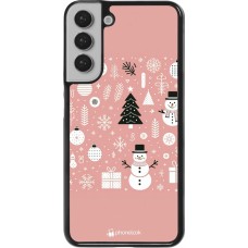 Coque Samsung Galaxy S22+ - Noël 2024 Rose Snowman Christmas