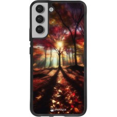 Coque Samsung Galaxy S22+ - Silicone rigide noir Automne doré glare