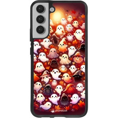 Coque Samsung Galaxy S22+ - Silicone rigide noir Fantômes automne mignons