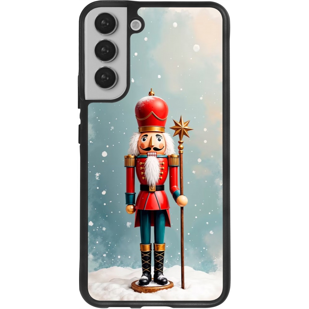 Coque Samsung Galaxy S22+ - Silicone rigide noir Christmas 25 Nutcracker Snow