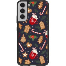 Coque Samsung Galaxy S22+ - Silicone rigide noir Christmas 25 Pattern Gingerbread House