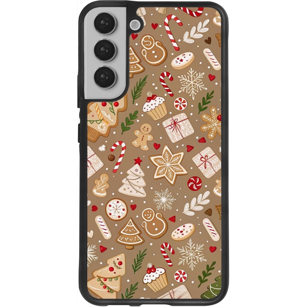 Coque Samsung Galaxy S22+ - Silicone rigide noir Christmas 25 Pattern Ginger Cookie