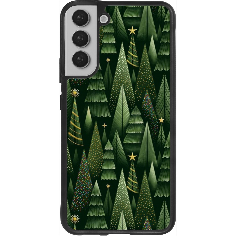 Coque Samsung Galaxy S22+ - Silicone rigide noir Christmas 25 Pattern Xmas Tree