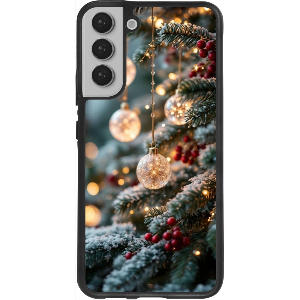 Coque Samsung Galaxy S22+ - Silicone rigide noir Christmas 25 Xmas Decorated Tree