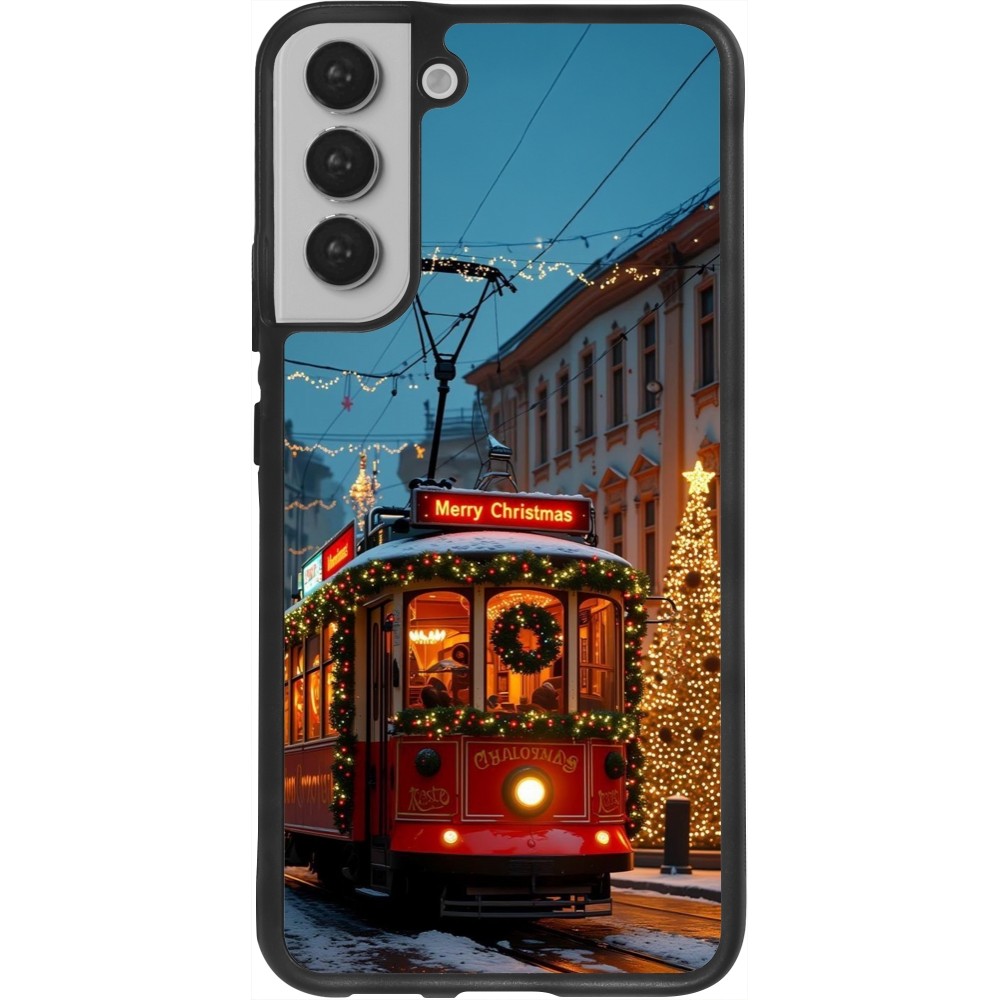 Coque Samsung Galaxy S22+ - Silicone rigide noir Christmas 25 Xmas Train