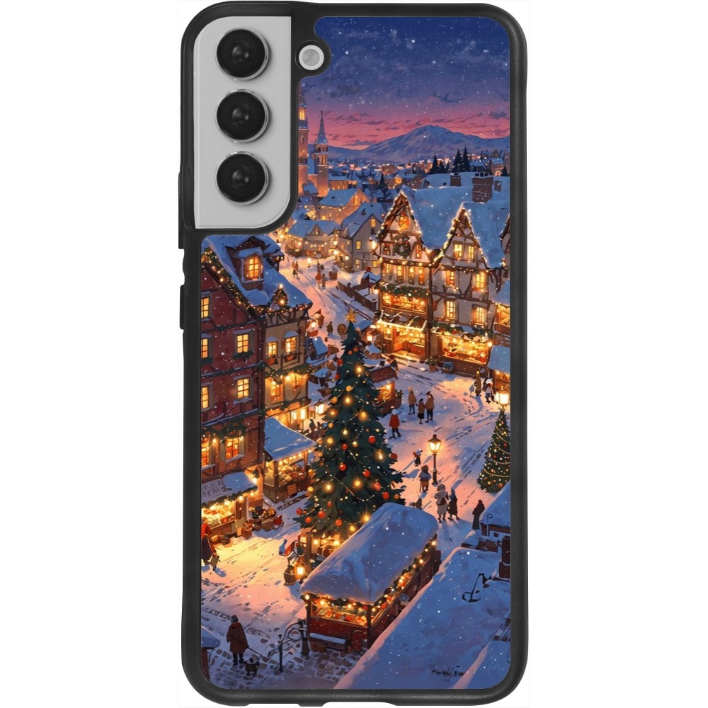 Samsung Galaxy S22+ Case Hülle - Silikon schwarz Christmas 25 Xmas Village