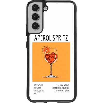 Coque Samsung Galaxy S22+ - Silicone rigide noir Cocktail recette Aperol Spritz