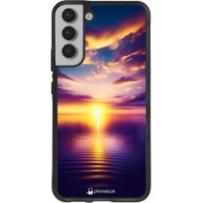 Samsung Galaxy S22+ Case Hülle - Silikon schwarz Sonnenuntergang gelb violett