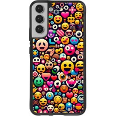 Samsung Galaxy S22+ Case Hülle - Silikon schwarz Emoji Mix Farbe