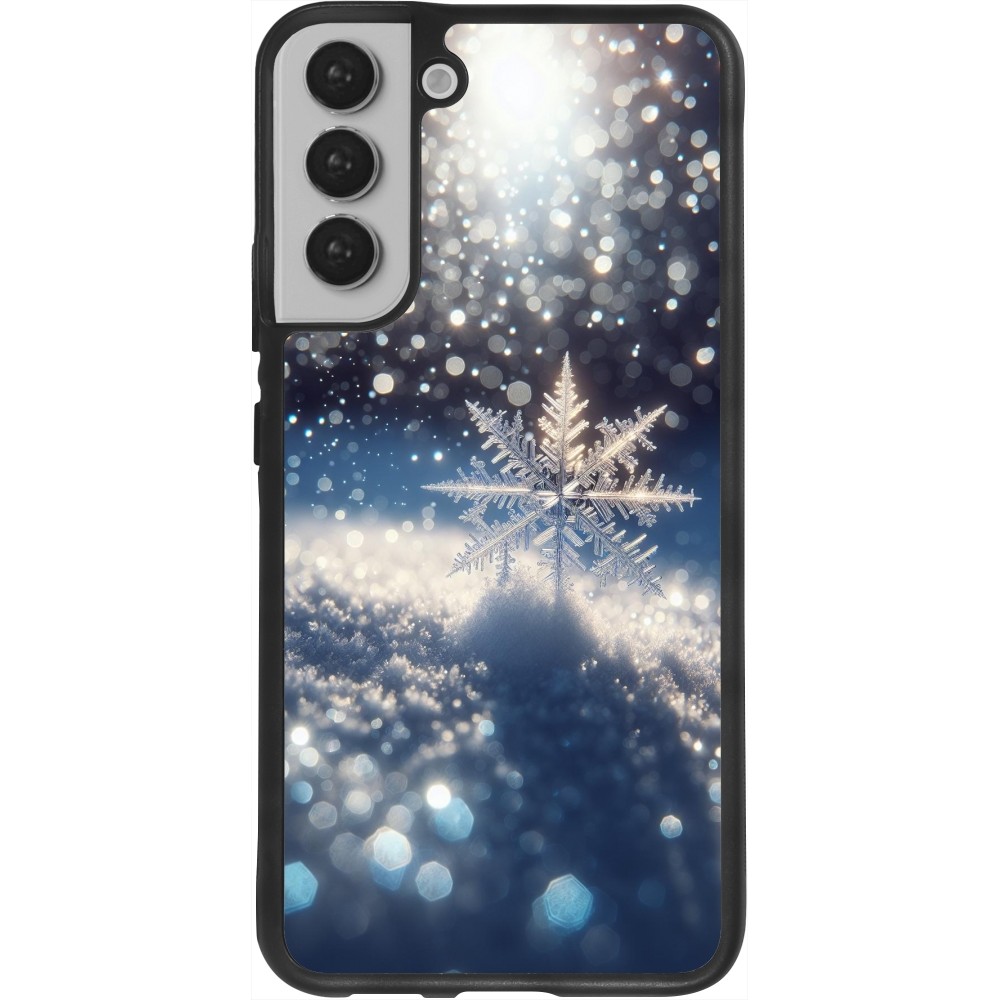 Samsung Galaxy S22+ Case Hülle - Silikon schwarz Schneeflocke Solar Glanz