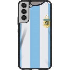 Coque Samsung Galaxy S22+ - Silicone rigide noir Maillot de football Argentine 2022 personnalisable