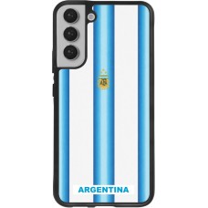 Coque Samsung Galaxy S22+ - Silicone rigide noir Maillot de football Argentine 2026 personnalisable