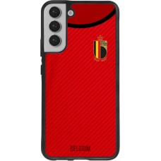 Coque Samsung Galaxy S22+ - Silicone rigide noir Maillot de football Belgique 2022 personnalisable