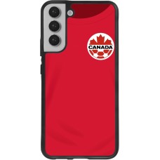 Coque Samsung Galaxy S22+ - Silicone rigide noir Maillot de football Canada 2022 personnalisable