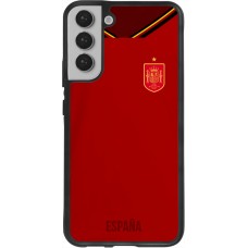 Coque Samsung Galaxy S22+ - Silicone rigide noir Maillot de football Espagne 2022 personnalisable