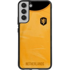 Coque Samsung Galaxy S22+ - Silicone rigide noir Maillot de football Pays-Bas 2022 personnalisable