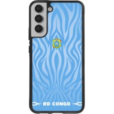 Coque Samsung Galaxy S22+ - Silicone rigide noir Maillot de football RD Congo 2026 personnalisable