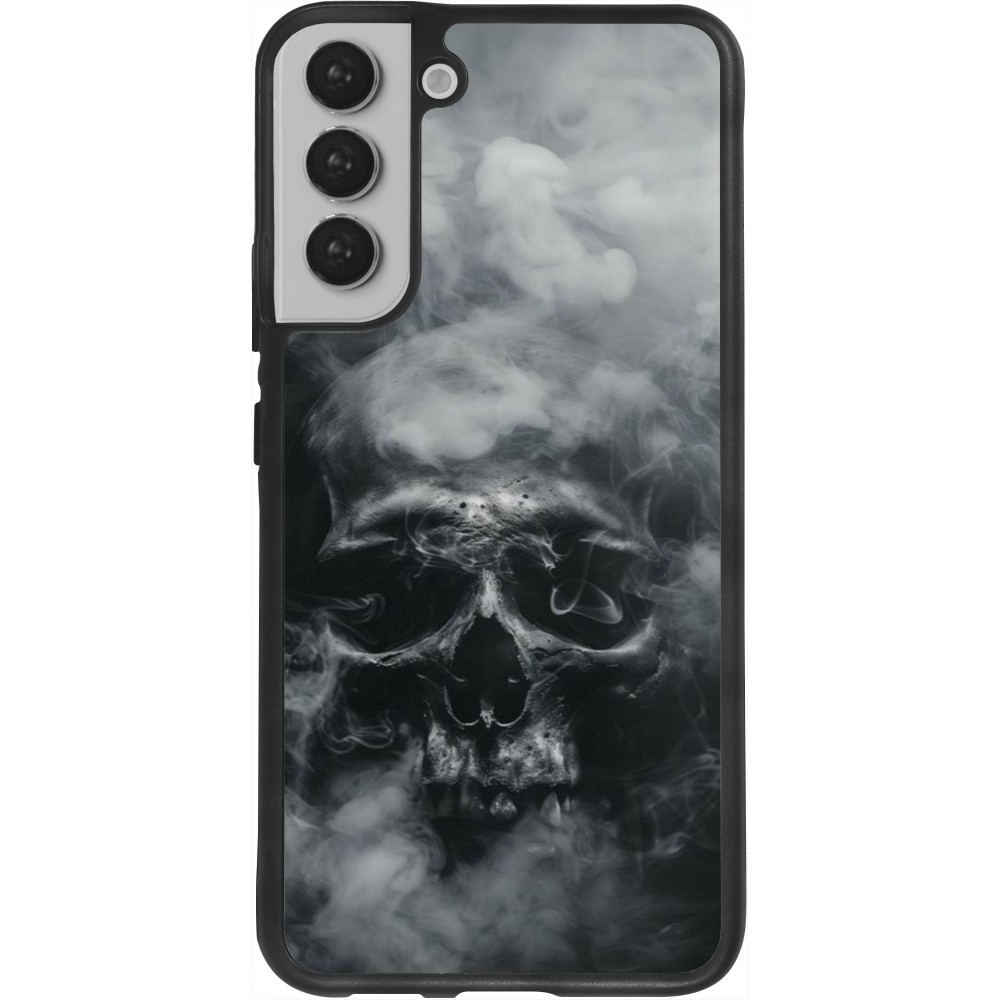 Coque Samsung Galaxy S22+ - Silicone rigide noir Halloween 2024 smoky skull