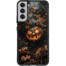 Coque Samsung Galaxy S22+ - Silicone rigide noir Halloween 2025 Pumpkin with flowers