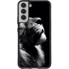 Coque Samsung Galaxy S22+ - Silicone rigide noir Lion looking up