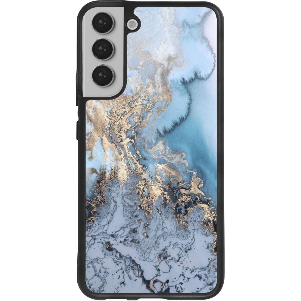 Coque Samsung Galaxy S22+ - Silicone rigide noir Marble 04