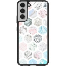 Coque Samsung Galaxy S22+ - Silicone rigide noir Marble Everything