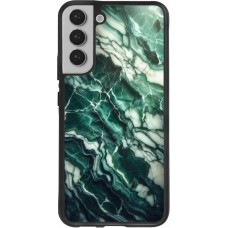 Samsung Galaxy S22+ Case Hülle - Silikon schwarz Majestätischer grüner Marmor