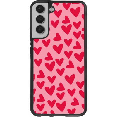 Coque Samsung Galaxy S22+ - Silicone rigide noir Mom 2024 petits coeurs